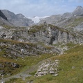 Blick vom Gemmipaß zum Wildstrubelgletscher und Steghorn