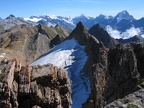 Blick vom Torrenthorn über Majinggletscher zum Lötschental