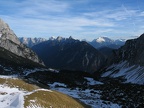 Blick aus dem Puittal nach Osten: Arnspitzgruppe, Karwendel