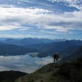 Blick vom Jochberg über den Walchensee zum Wettersteingebirge